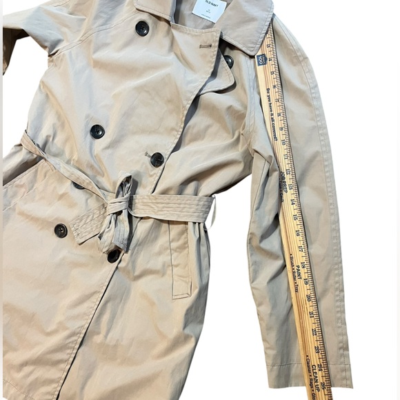 Old Navy Beige Double-Breasted Trench Coat woman size extra small - Picture 6 of 7